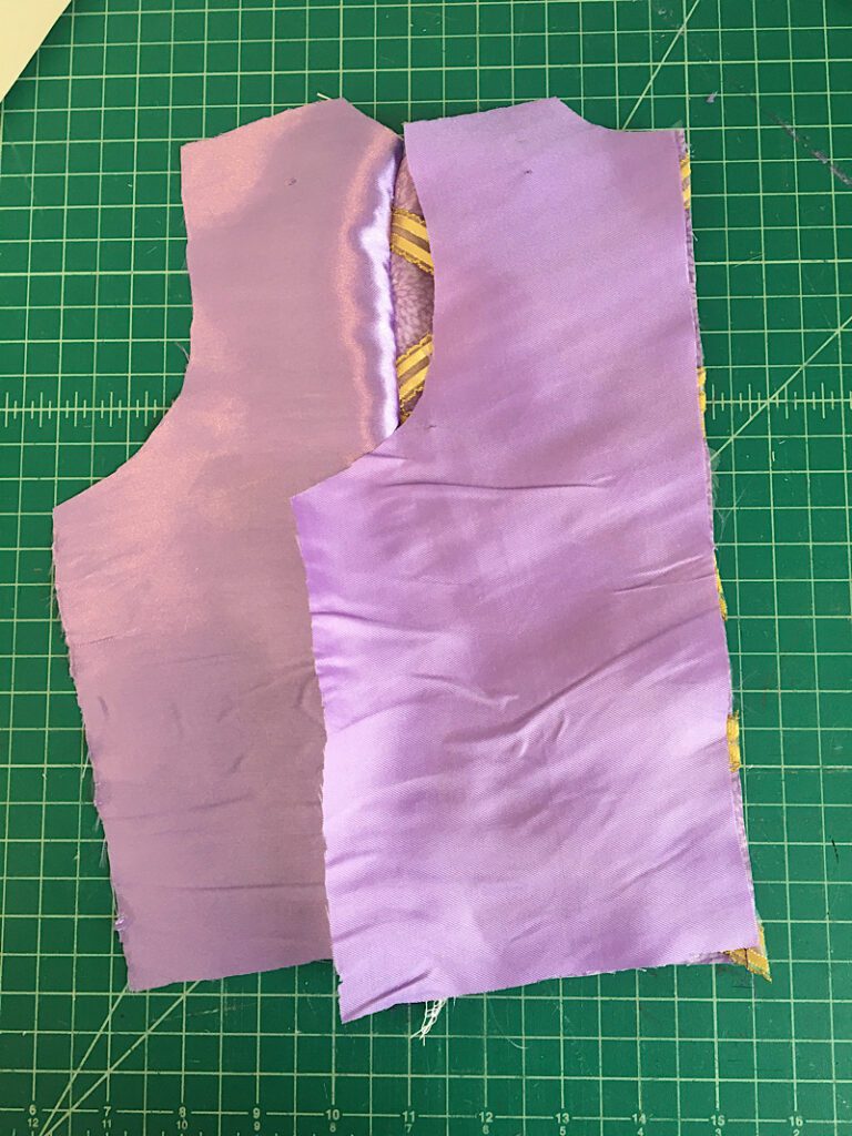 sewing the right side bodice piece