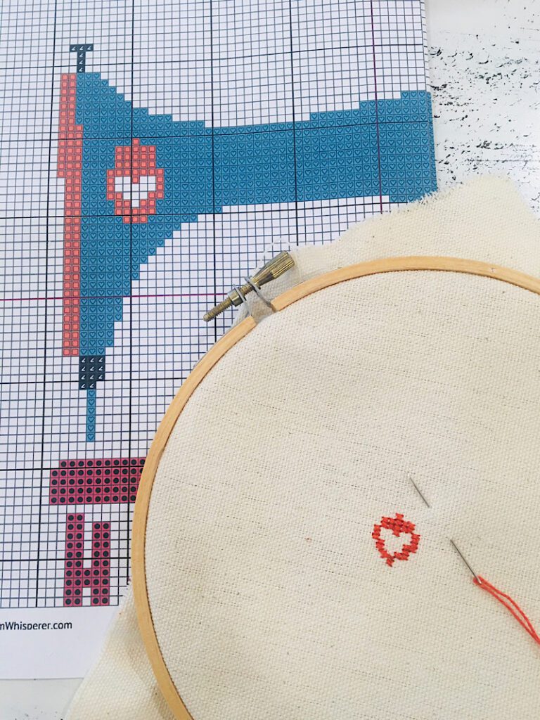 heart stitches for sewing themed cross stitch pattern free 