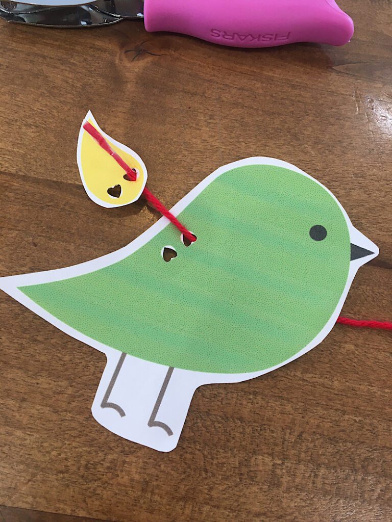 bird sewing card printable