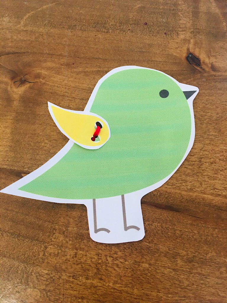 bird lacing card printable spring