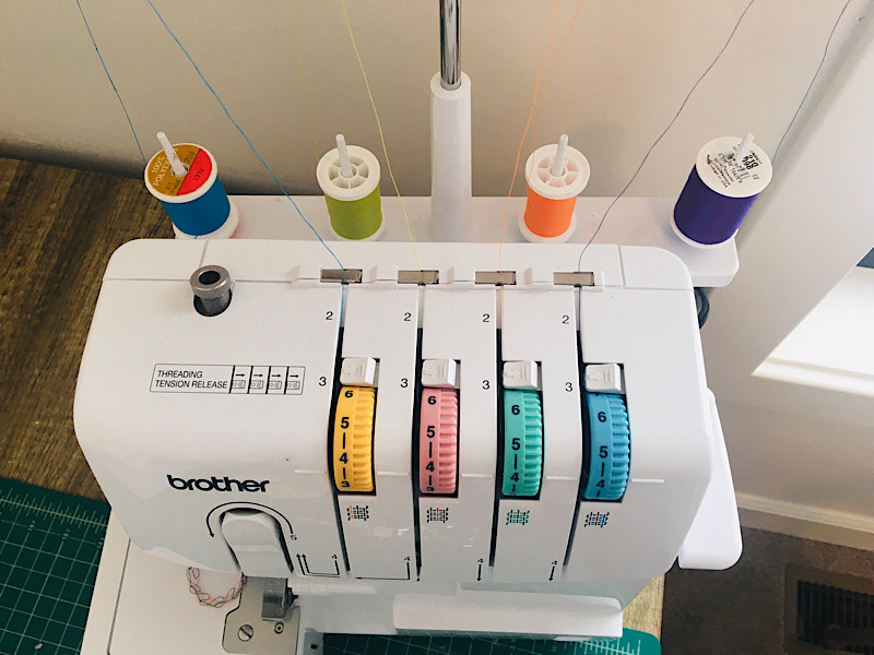 brother 1034D serger 4 threads of different colors