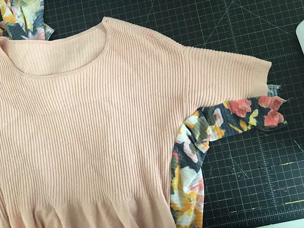 adding fabric to side seam of shirt to make it wider