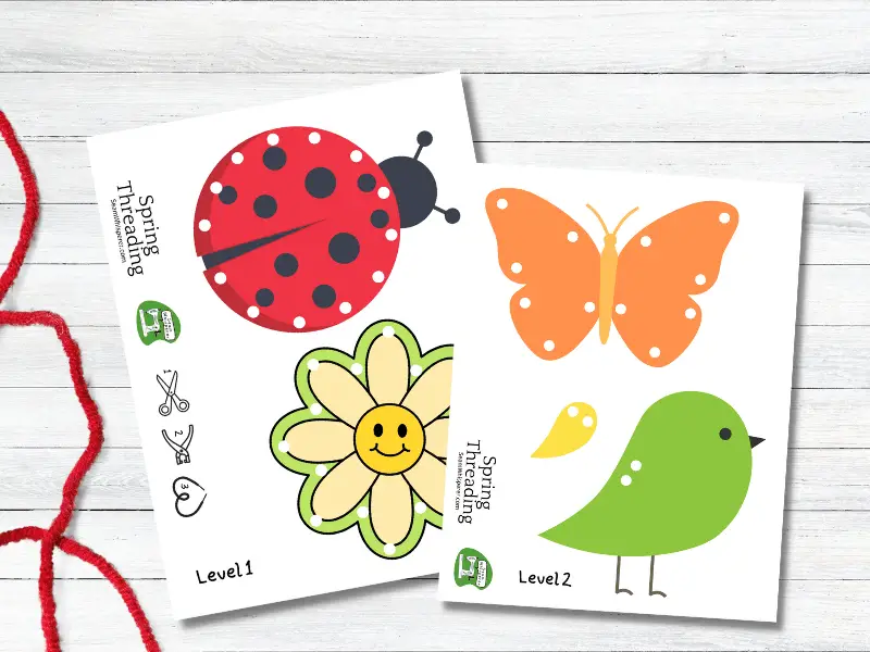 spring lacing sewing cards printable