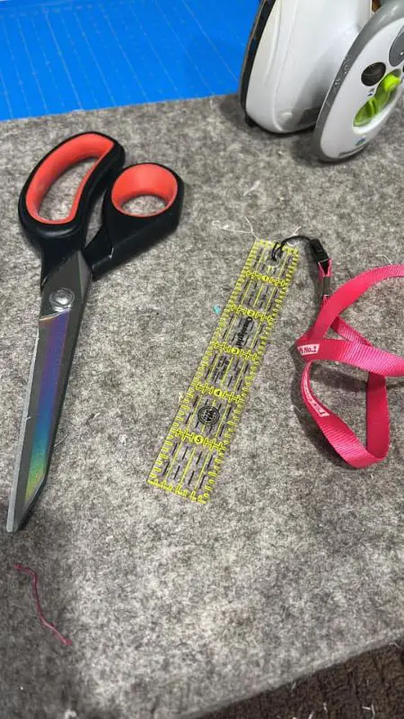 sewing hack with ruler on a lanyard