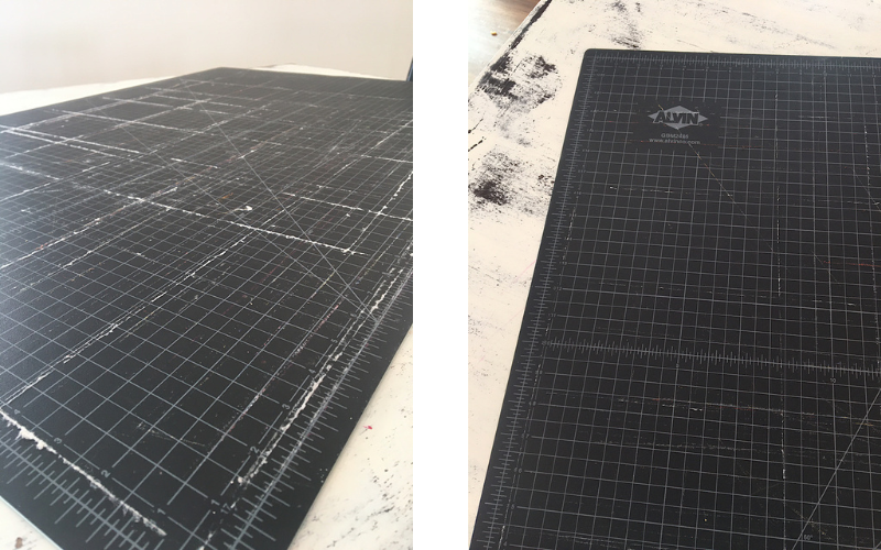 clean rotary mat before and after