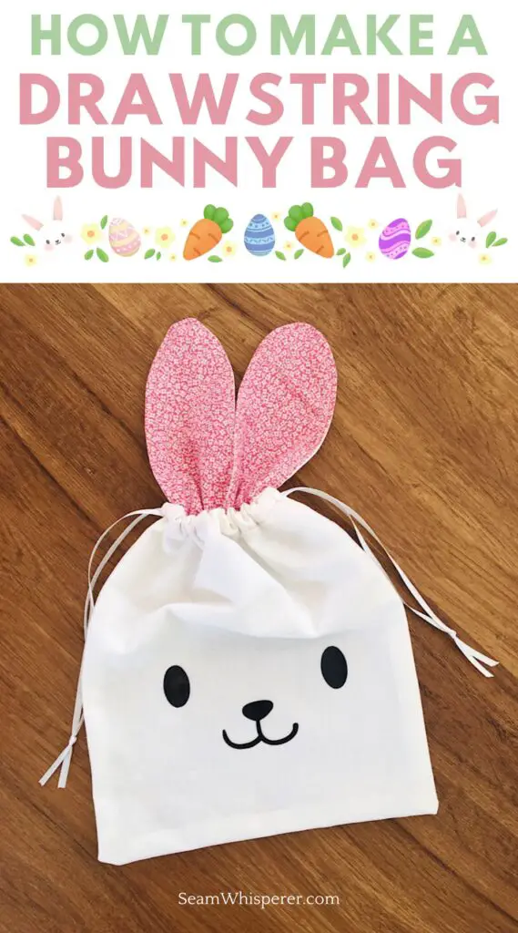 how to make an easter drawstring bunny bag pinterest pin