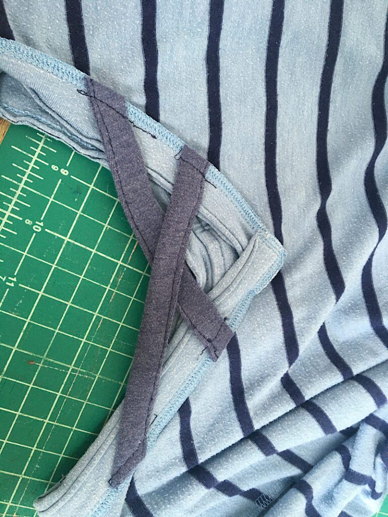 trimming the criss cross straps