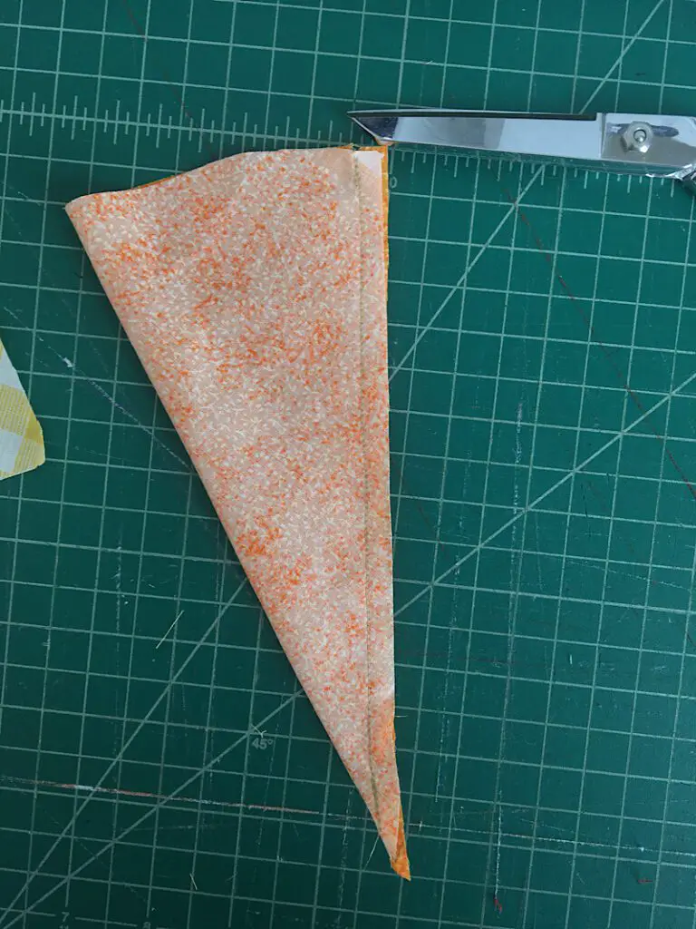 Sewing Down The Edge of the fabric carrot