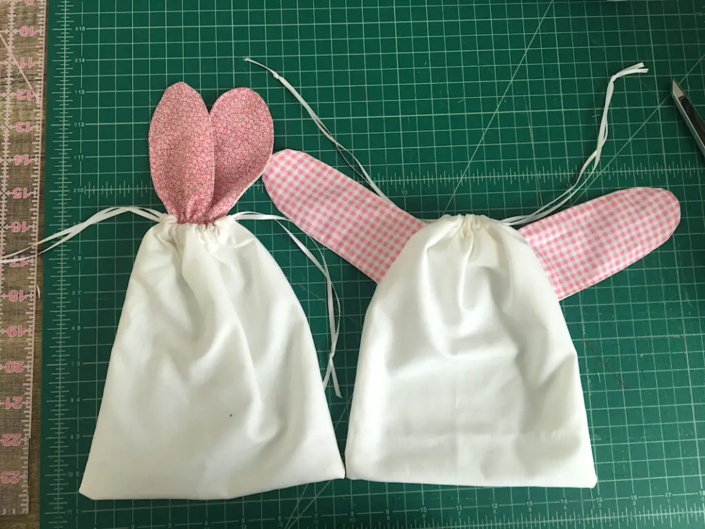 bunny bag with drawstrings for easter