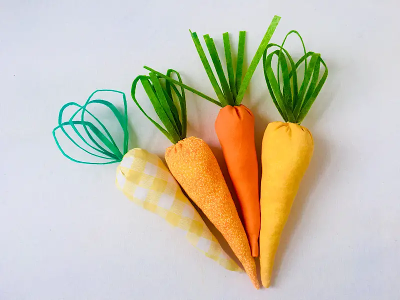 Fabric Carrots with Felt Leaves Free Pattern
