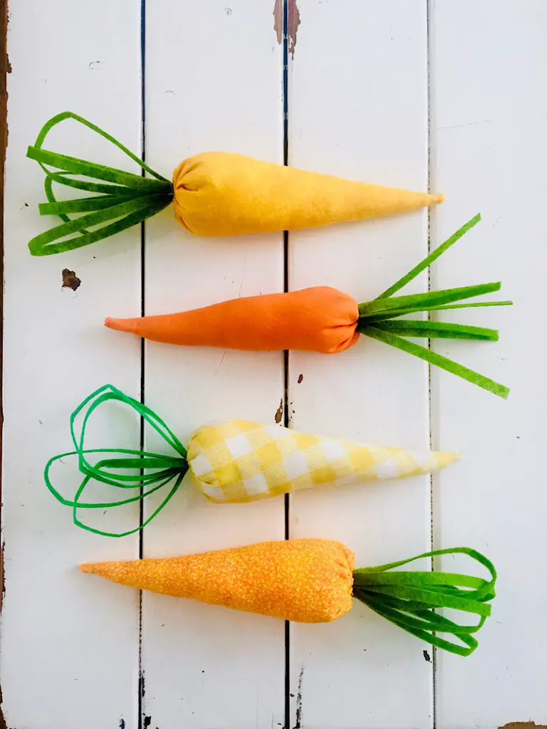 Fabric Carrots with felt leaves