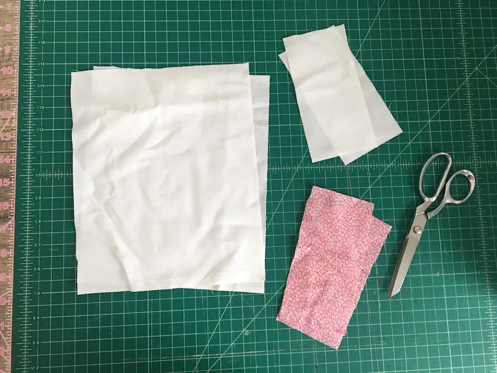 bunny drawstring bag materials cut out