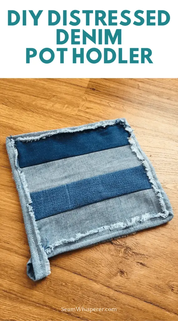Upcycle jeans into a pot holder pinterest pin