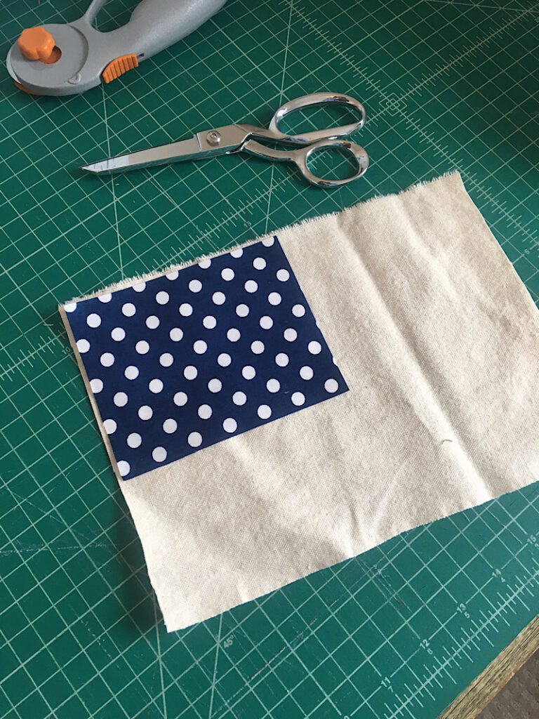 cutting out star fabric