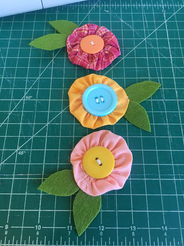 fabric yoyo flowers