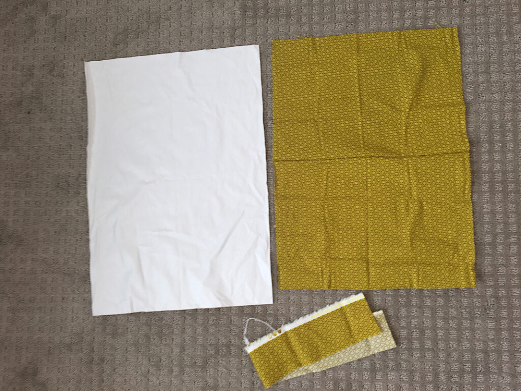 fabric cut out for a diaper changing mat