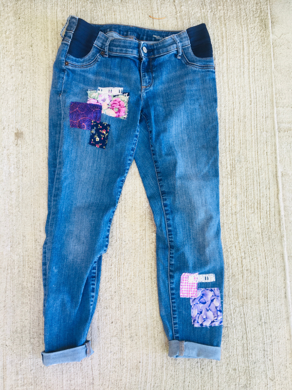 DIY patch jeans