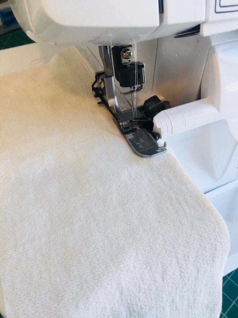 serging the diy cloth diaper inserts 