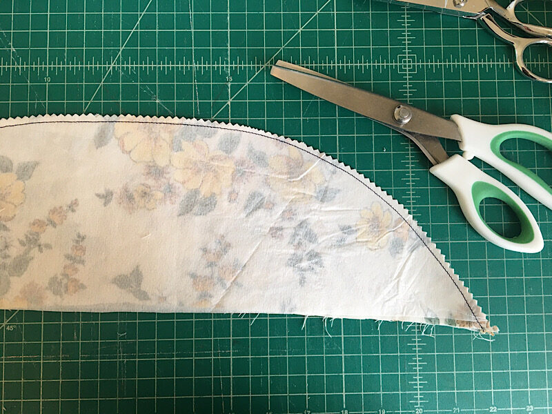 pinking shears to cut notches