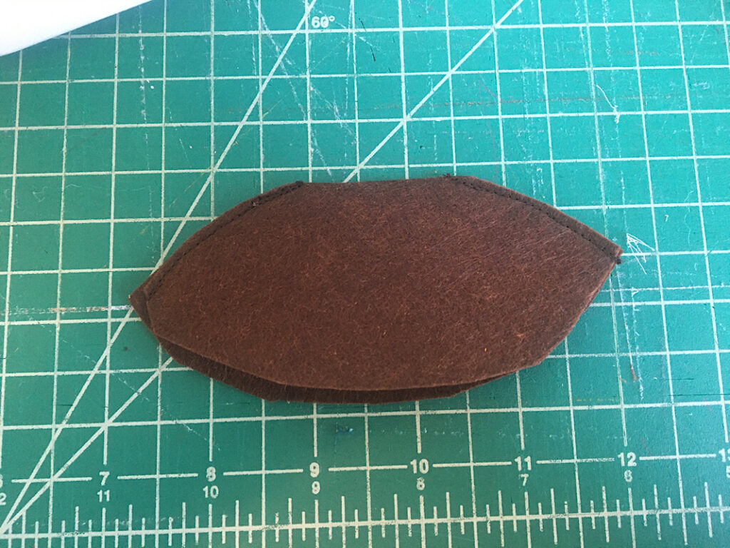 sewing the felt avocado skin