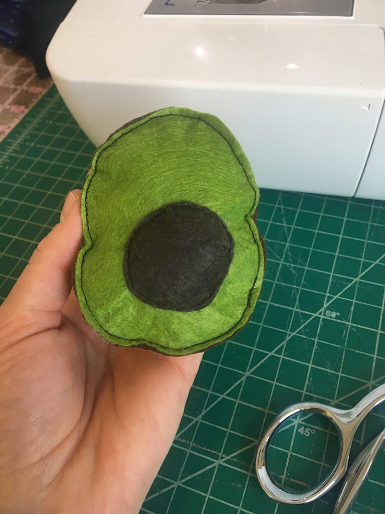 finished avocado sewn