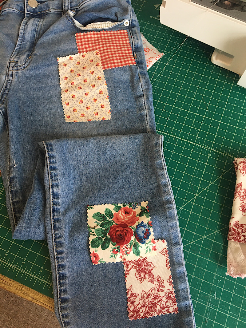 How To Sew Patches On Jeans (DIY Patchwork Pants