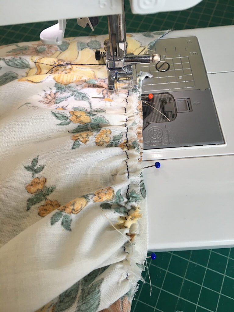 sewing the bonnet together