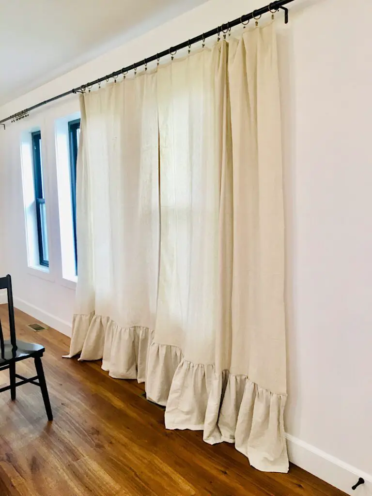 DIY drop cloth curtains with a twist
