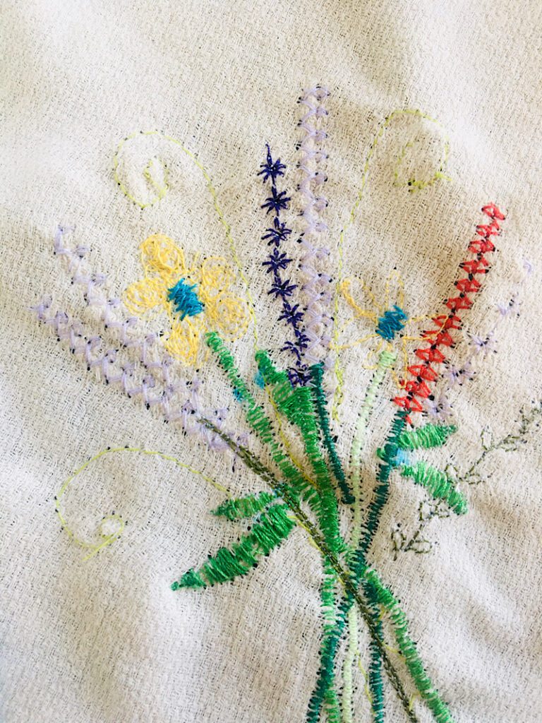 sewing machine floral embroidery