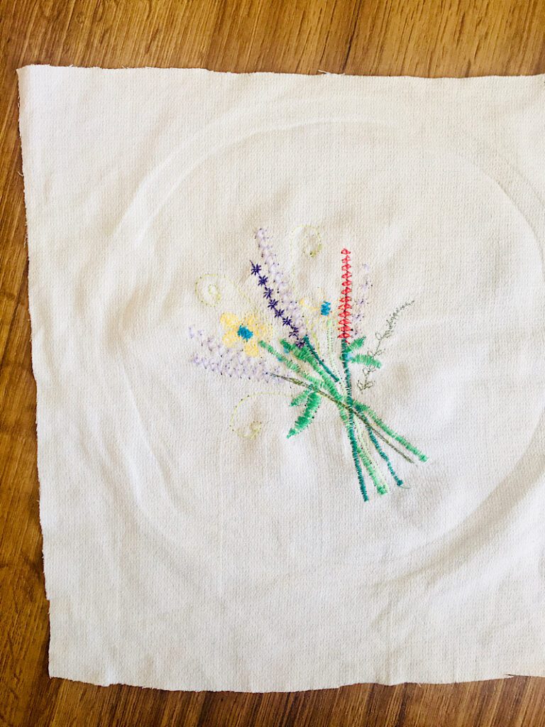 finished floral embroidery