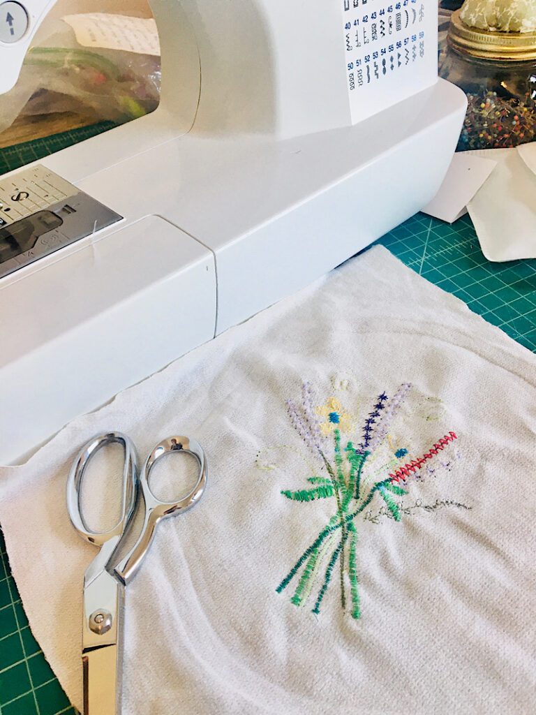 sewing machine and embroidery fabric