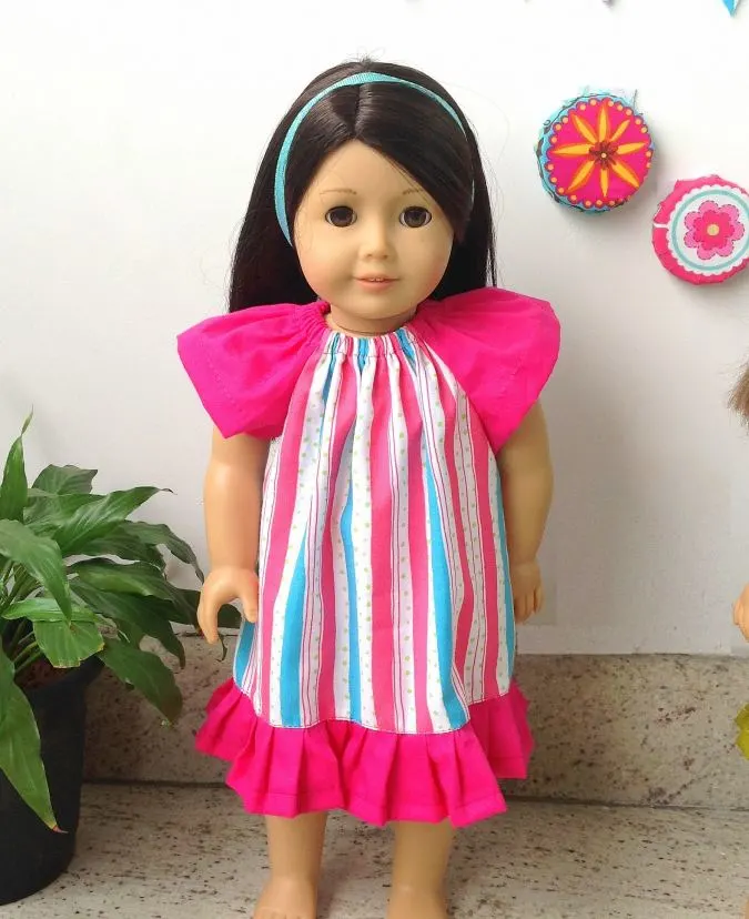 american girl doll with handmade dress