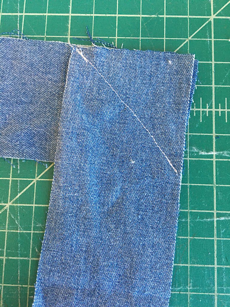 sewing the fabric strips