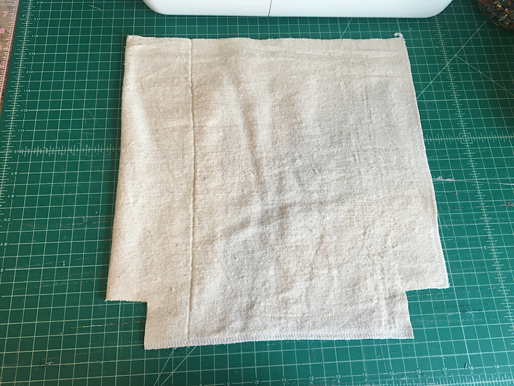 cutting square corners of tote bag