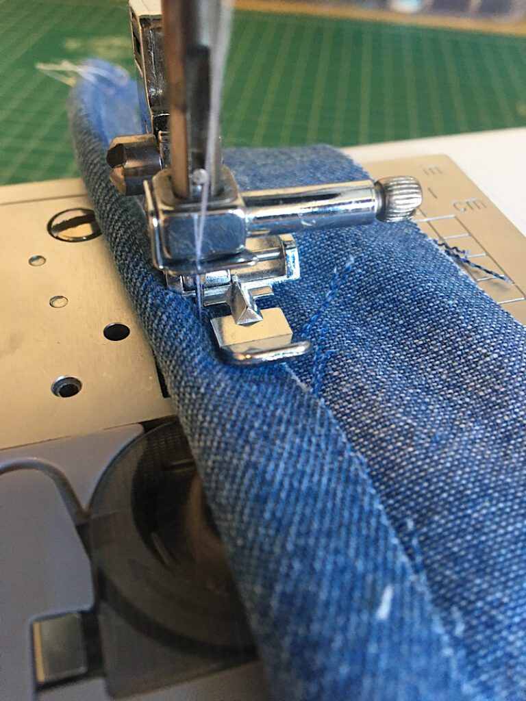 sewing along the cord