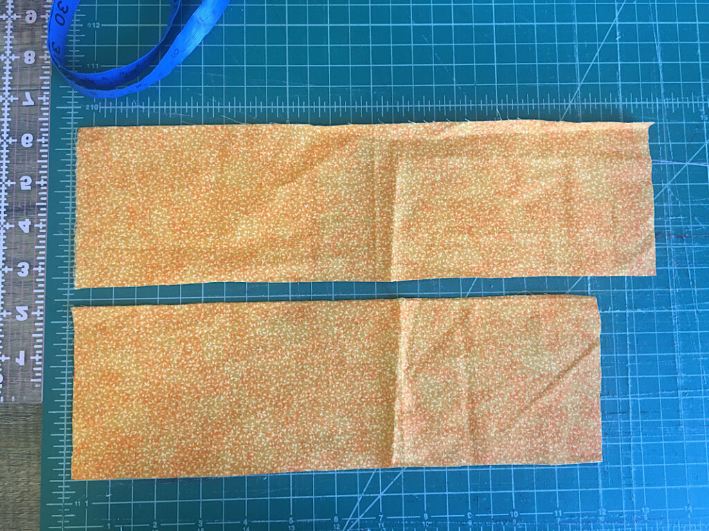 cutting strips of fabric for the cat ears