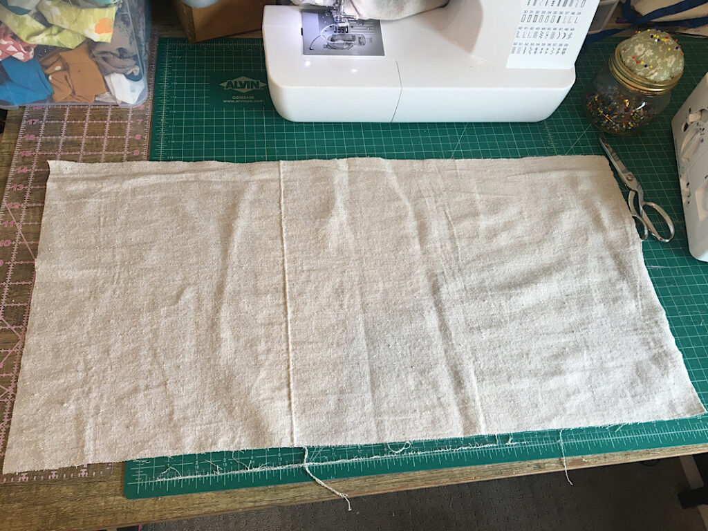 cutting out tote bag body piece