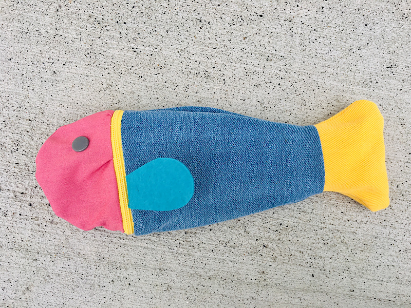 completed fish pencil case