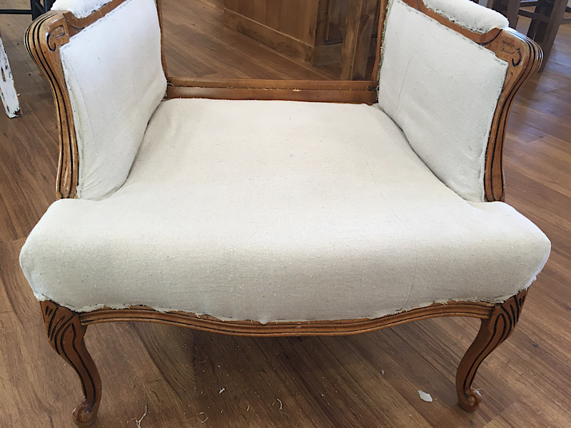front of chair reupholstery