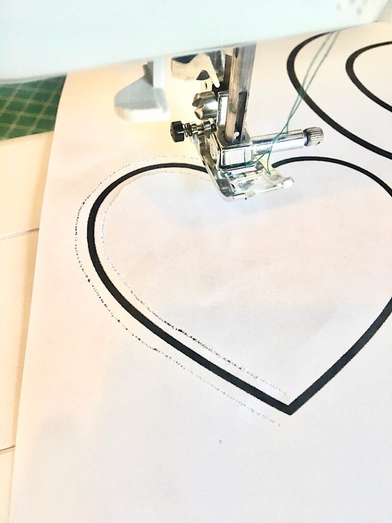 heart applique practice sewing printable