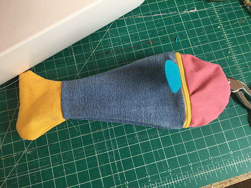 fish pencil case sewn together