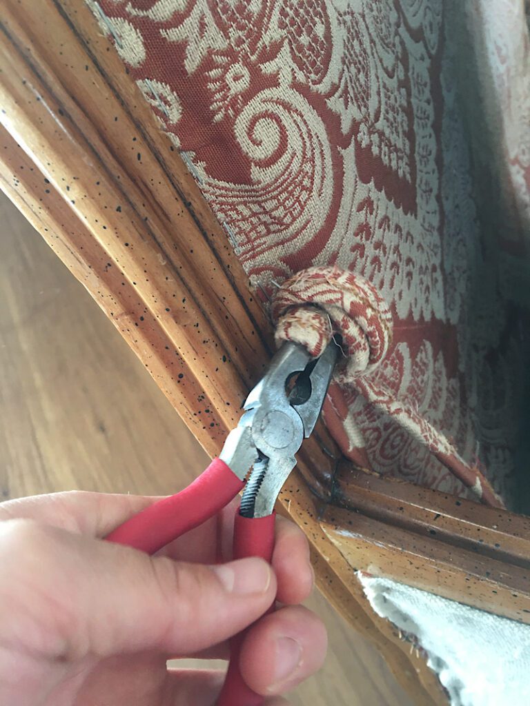removing double piping with pliers