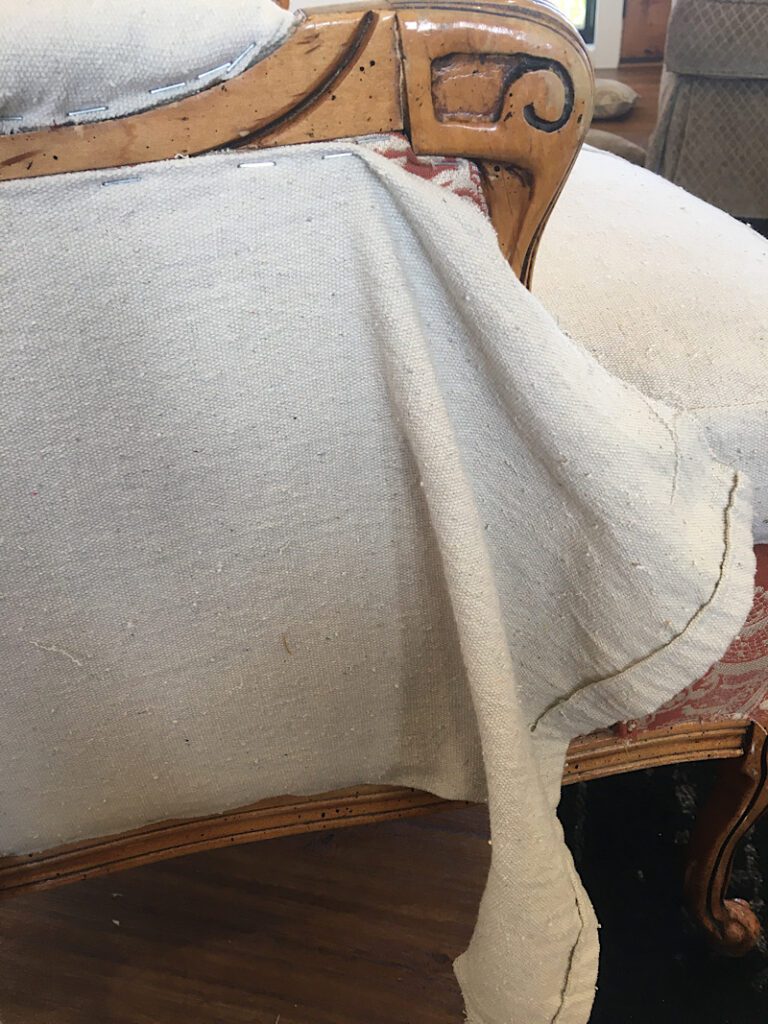 excess fabric reupholstery