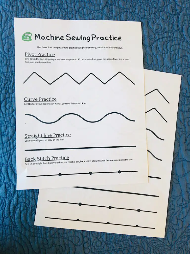free printable sewing machine practice sheets pdfs