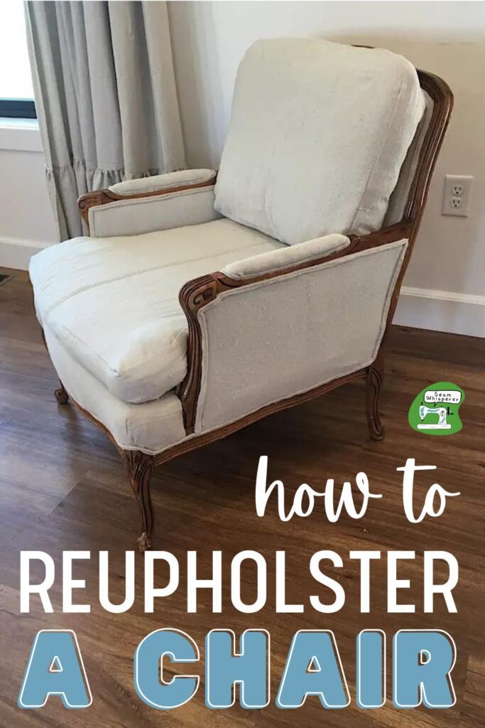 How To reupholster a chair pinterest pin
