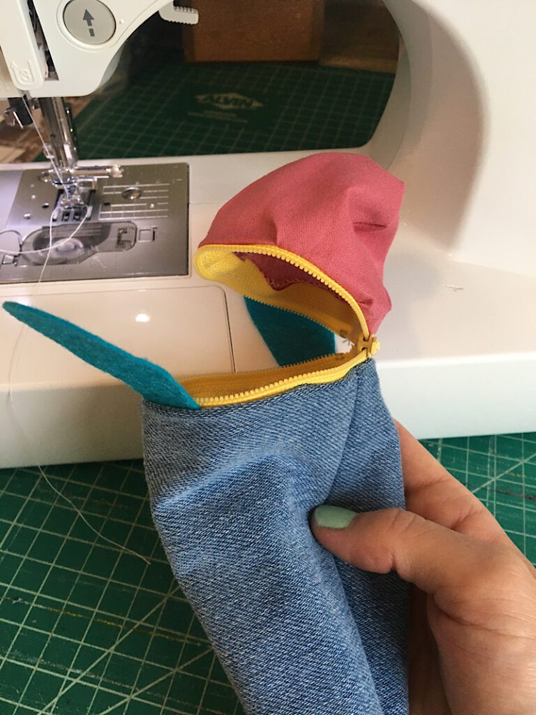 sewing a fish pencil case