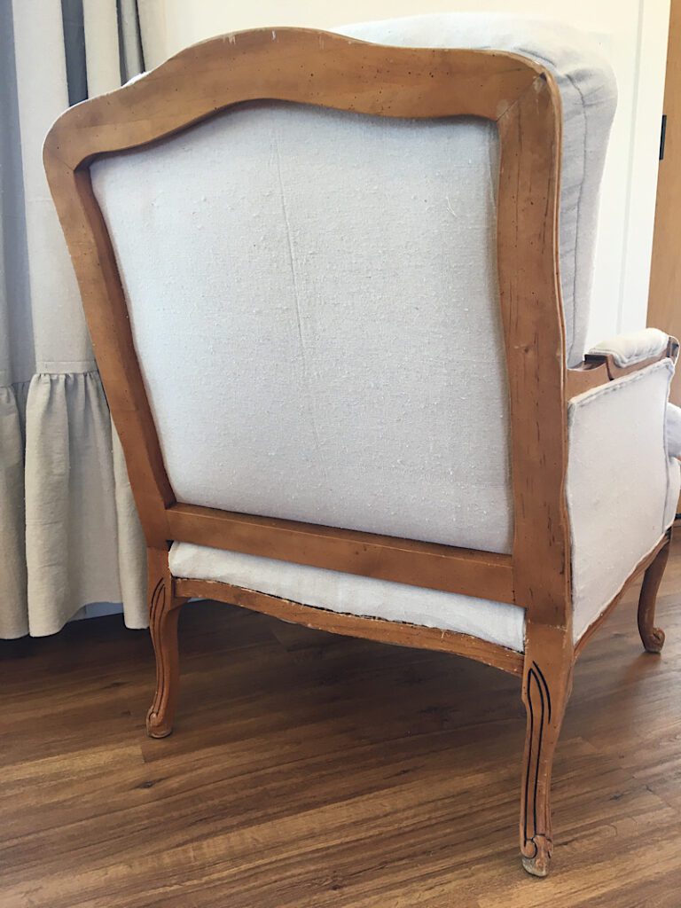 back of the completed chair