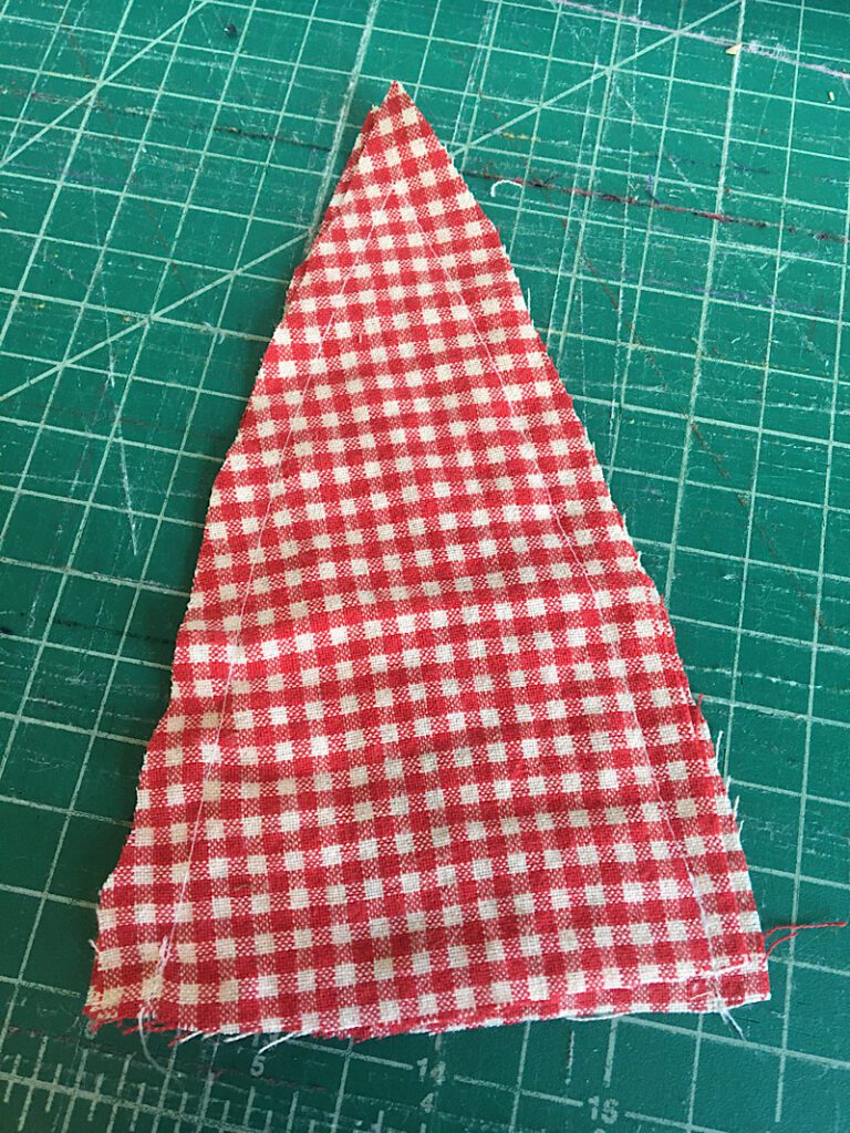 sewing the top of fabric christmas tree