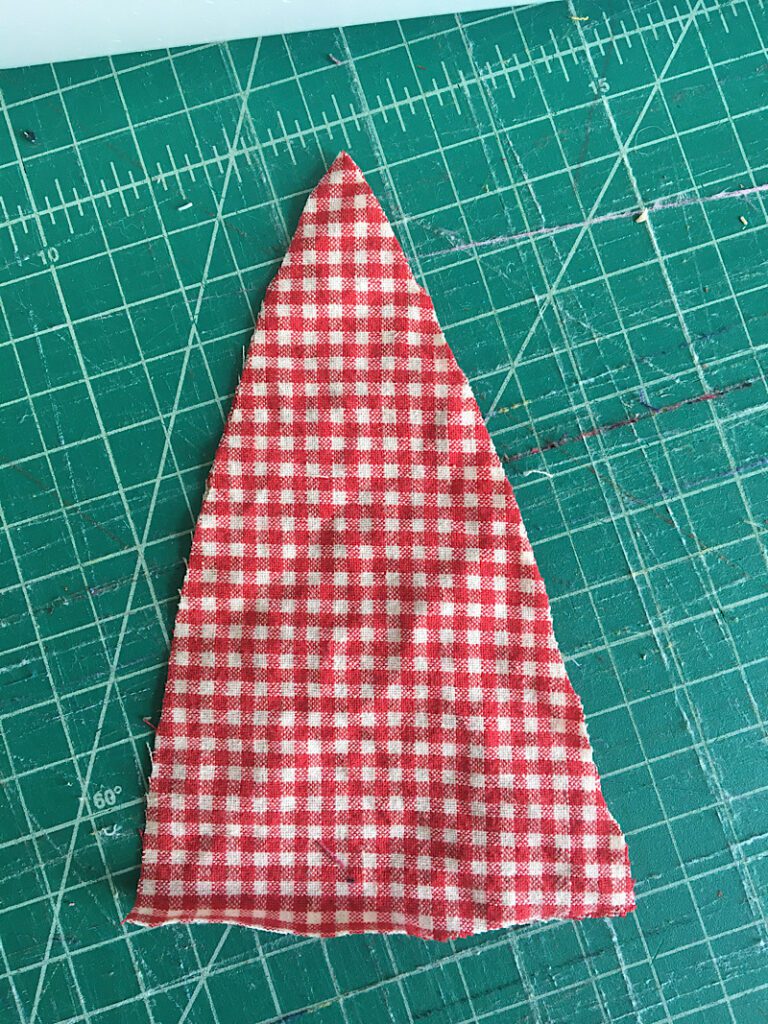 cut out triangle for fabric tree
