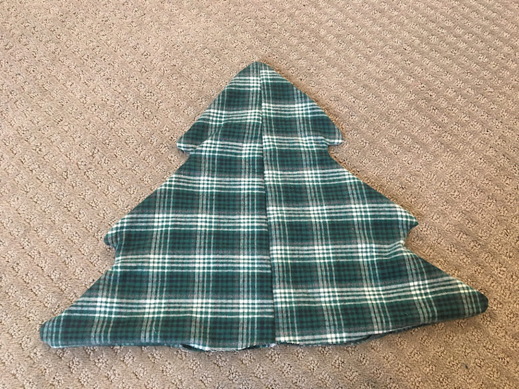 christmas tree pillow inside out